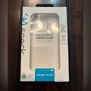 Speck Presidio Perfect-Clear iPhone 15 Pro Case - Transparent, New